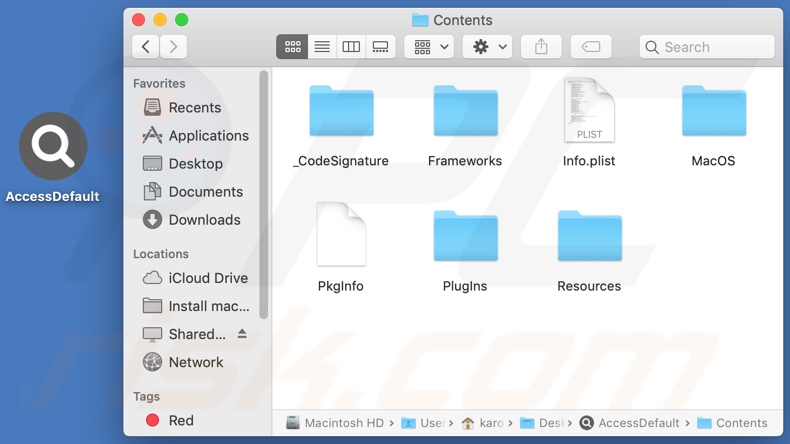 AccessDefault adware install folder