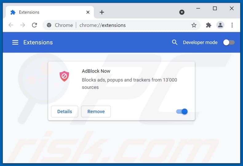 Removing AdBlock Now ads from Google Chrome step 2