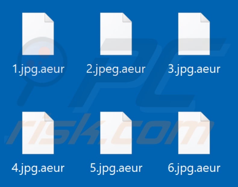 Files encrypted by Aeur ransomware (.aeur extension)