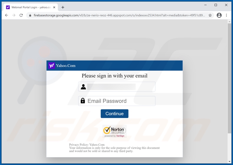 Anti-spam policy violation email scam promoted phishing site