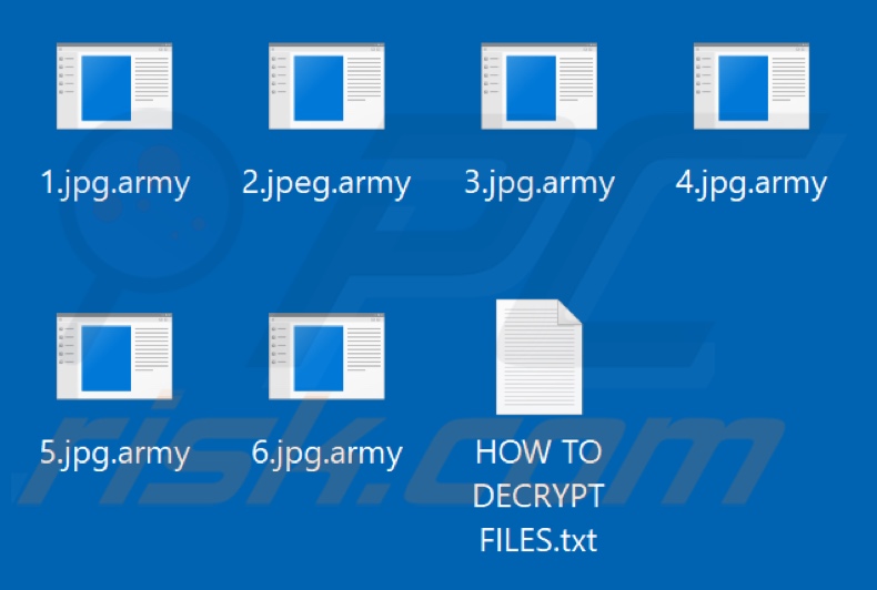 Files encrypted by Army ransomware (.army extension)