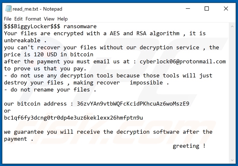 BiggyLocker decrypt instructions (read_me.txt)