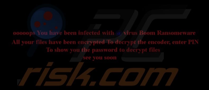 Boom ransomware wallpaper