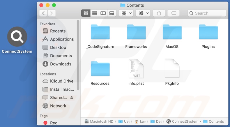 ConnectSystem adware install folder