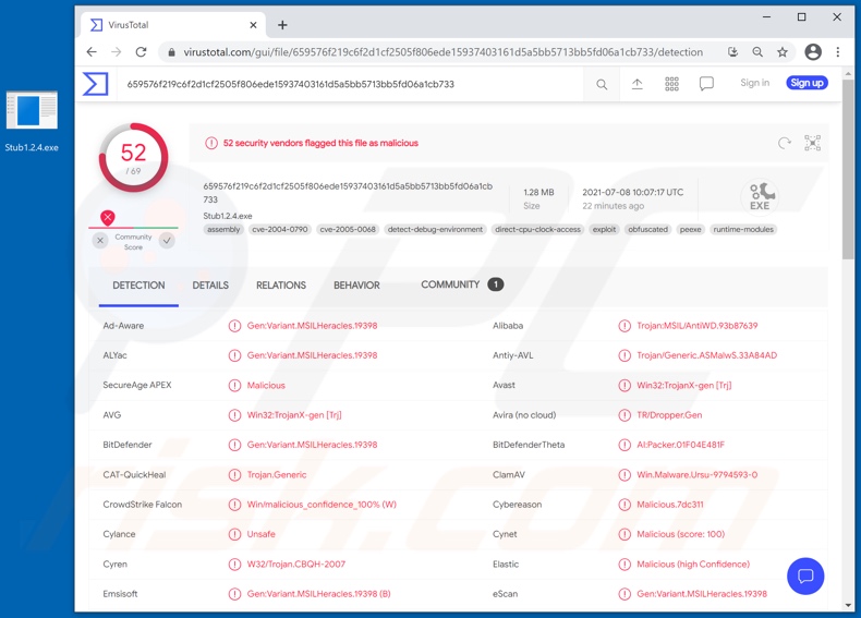 Extended Clipper malware detections on VirusTotal