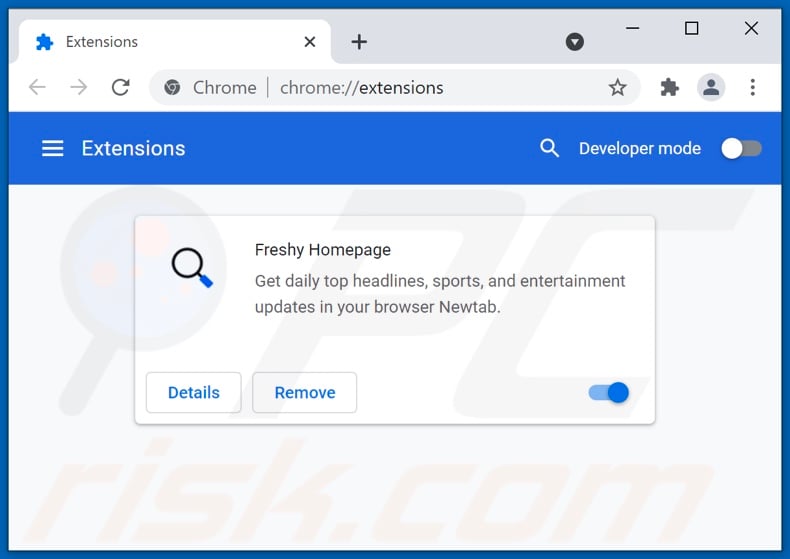 Removing freshysearch.com related Google Chrome extensions