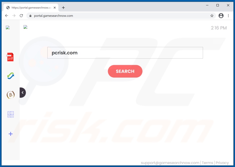 gamesearchnow.com browser hijacker