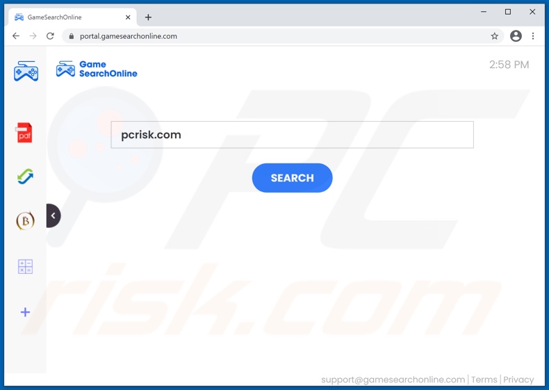 gamesearchonline.com browser hijacker