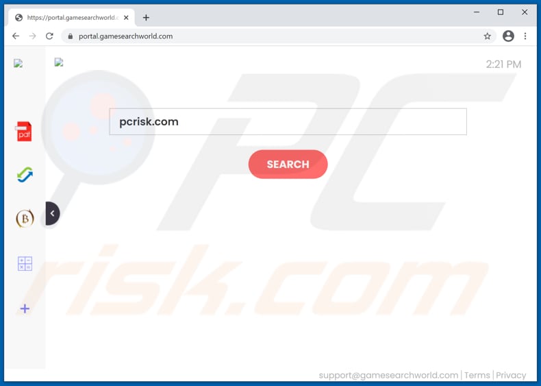 gamesearchworld.com browser hijacker