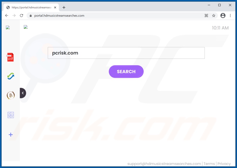 hdmusicstreamsearches.com browser hijacker
