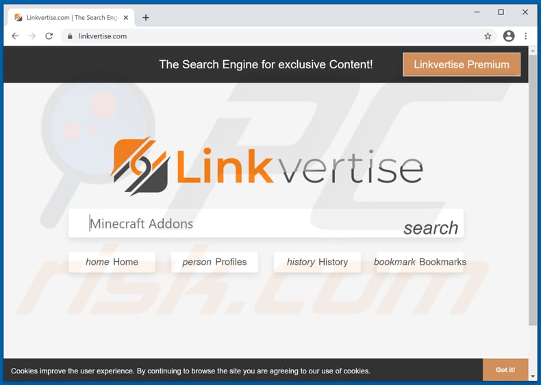 linkvertise[.]com pop-up redirects