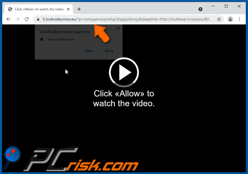 lookvideonow[.]eu website appearance (GIF)