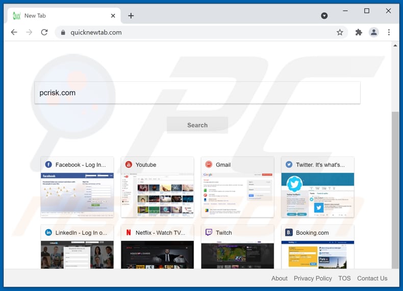 quicknewtab.com browser hijacker