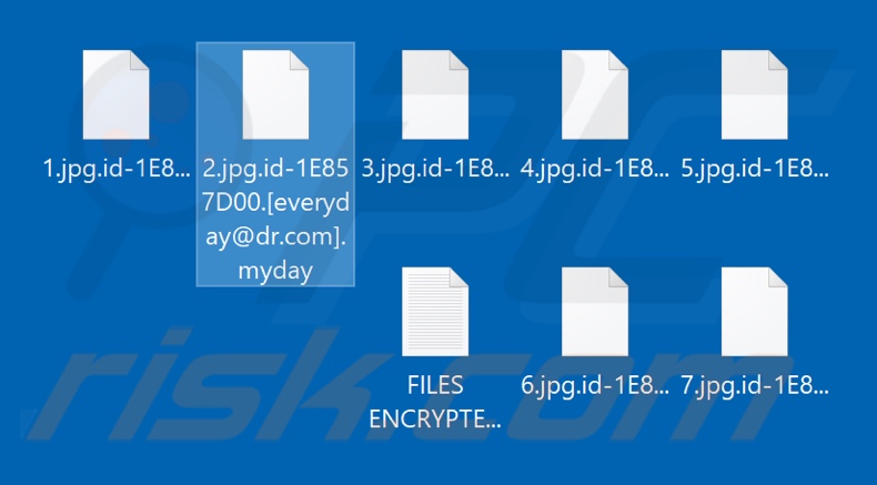 Files encrypted by Myday ransomware (.myday extension)