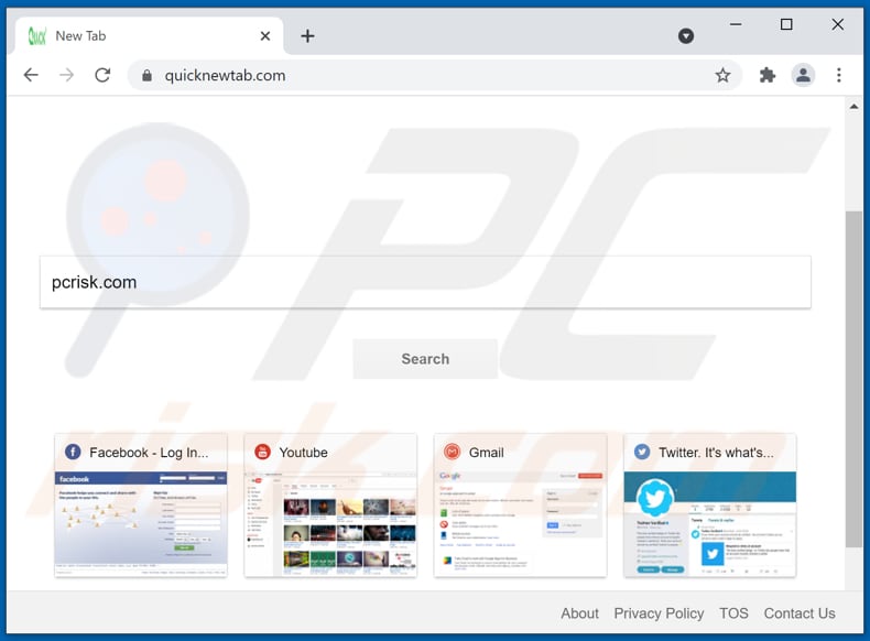 quicknewtab.com browser hijacker