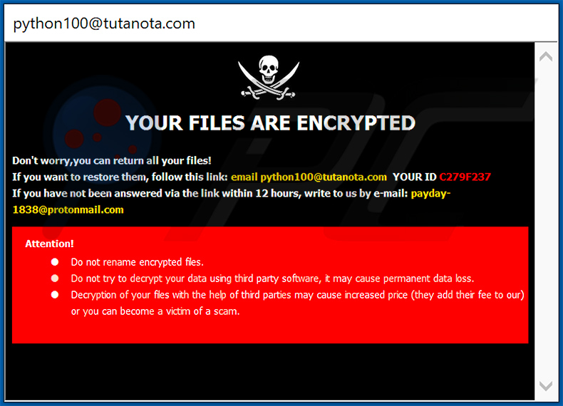 Pause ransomware decrypt instructions (pop-up)