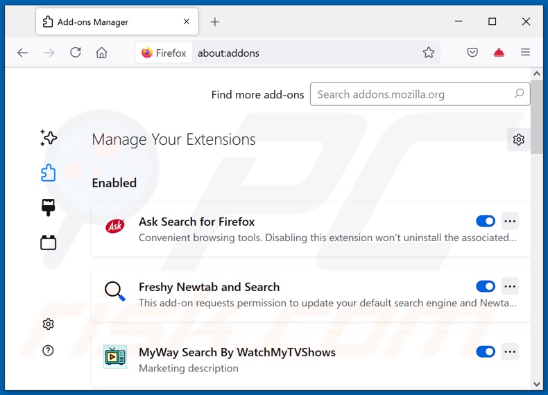 Removing prostreamsearch.com related Mozilla Firefox extensions