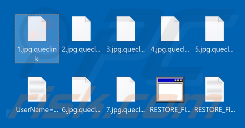 Files encrypted by Queclink ransomware (.queclink extension)