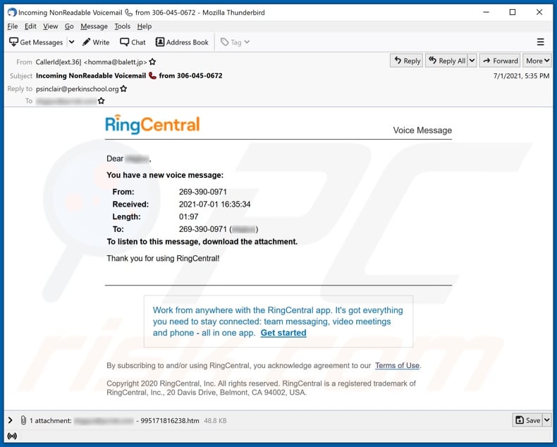 RingCentral Email Scam - Removal and recovery steps (updated)