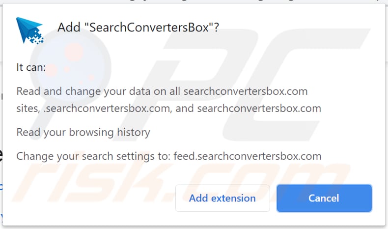 searchconvertersbox browser hijacker notification