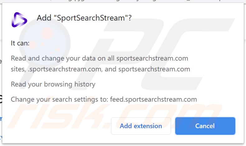 sportsearchstream browser hijacker notification