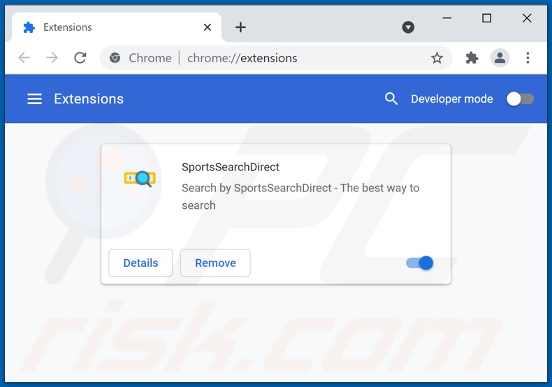 Removing sportssearchdirect.com related Google Chrome extensions