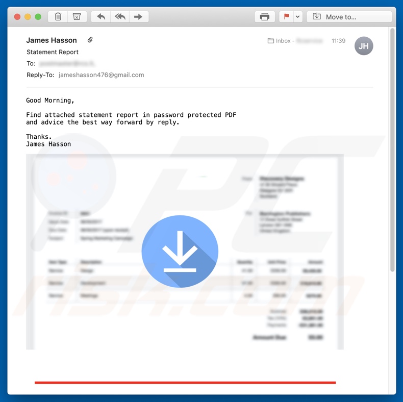 Statement Report malware-spreading email spam campaign