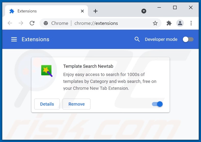 Removing templatesearch-site.com related Google Chrome extensions