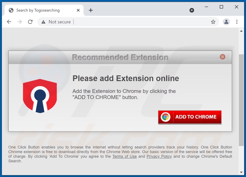 Website used to promote Togosearching browser hijacker