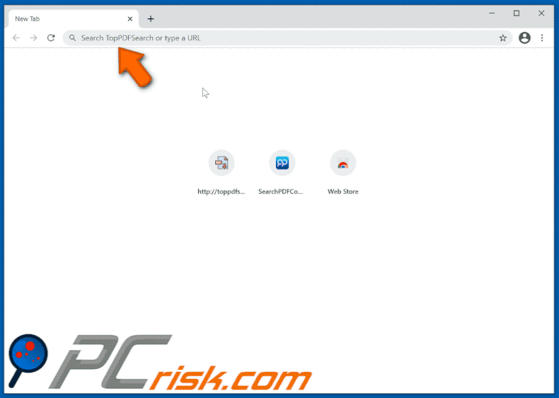 TopPDFSearch browser hijacker redirecting to searchlee.com (GIF)