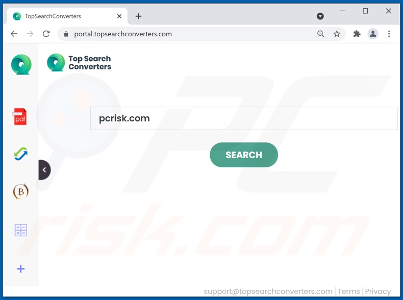 topsearchconverters.com browser hijacker