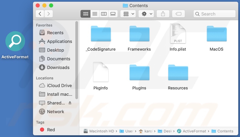 ActiveFormat adware install folder