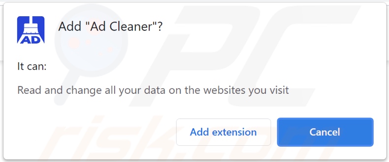Ad Cleaner adware asking for permissions
