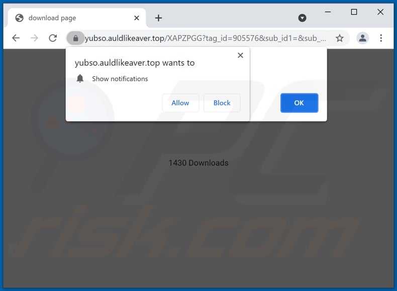 auldlikeaver[.]top pop-up redirects