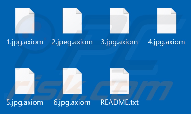 Files encrypted by Axiom ransomware (.axiom extension)