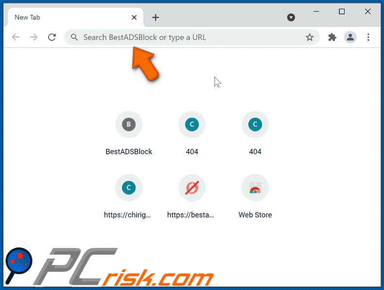 BestADSBlock browser hijacker redirecting to nearbyme.io (GIF)