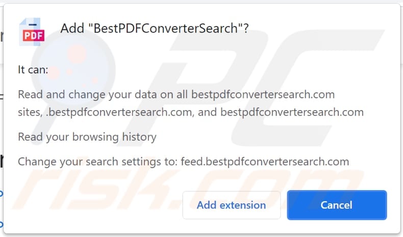 bestpdfconvertersearch browser hijacker browser notification