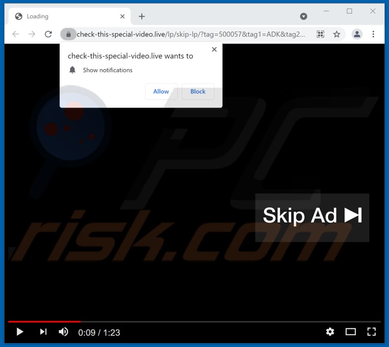 check-this-special-video[.]live pop-up redirects