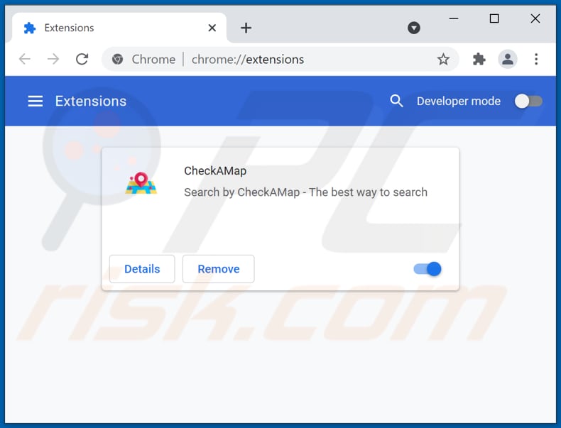 Removing checkamap.com related Google Chrome extensions