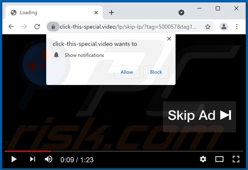 click-this-special[.]video pop-up redirects