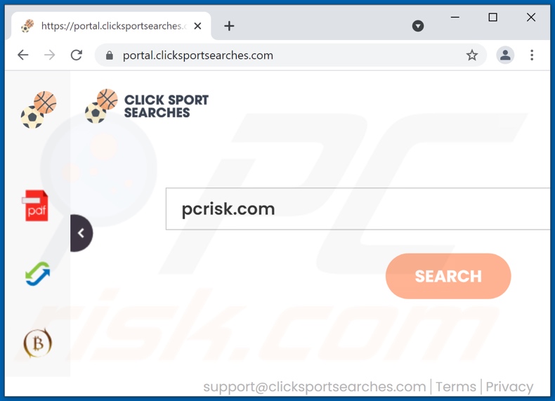 clicksportsearches.com browser hijacker
