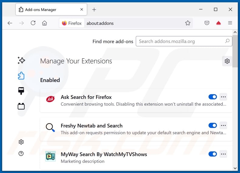 Removing clickstreamsearch.com related Mozilla Firefox extensions