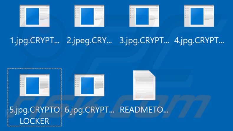Files encrypted by CryptoLocker (Xorist) ransomware (.CRYPTOLOCKER extension)