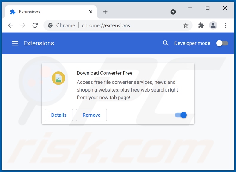 Removing downloadconverterfree.com related Google Chrome extensions