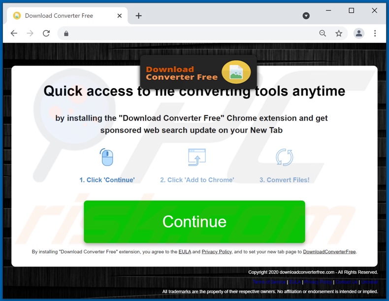 Website used to promote Download Converter Free browser hijacker