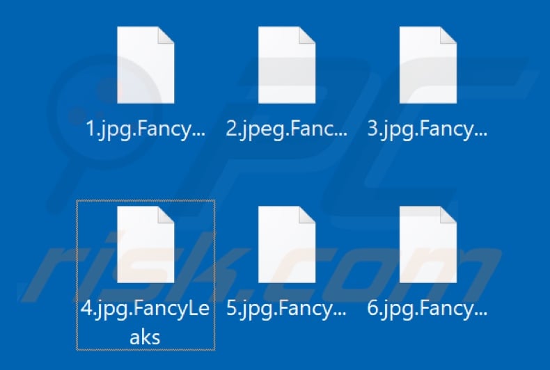 Files encrypted by FancyLeaks ransomware (.FancyLeaks extension)