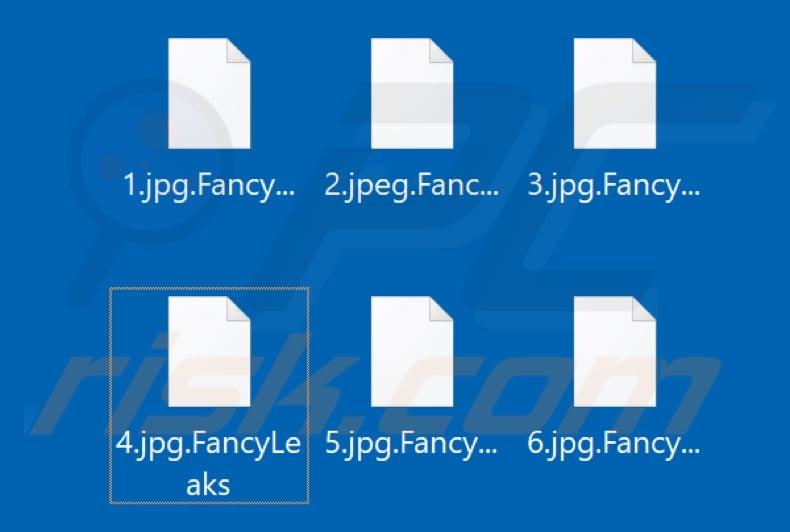 Files encrypted by FancyLeaks ransomware (.FancyLeaks extension)