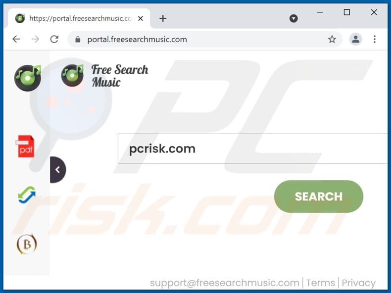 freesearchmusic.com browser hijacker