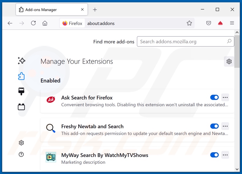 Removing getmoviesearch.com related Mozilla Firefox extensions