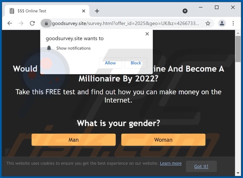 goodsurvey[.]site pop-up redirects